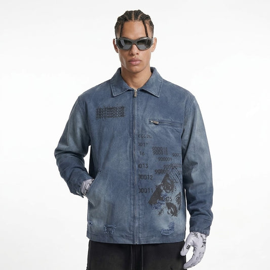 Gradient Inkjet Workwear Jacket For Men