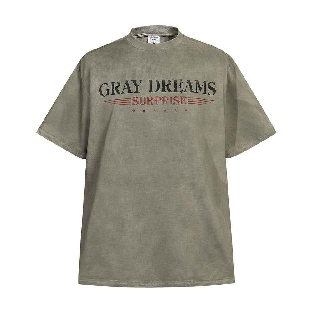 Men's Vintage Inkjet Tie-dye T-shirt null
