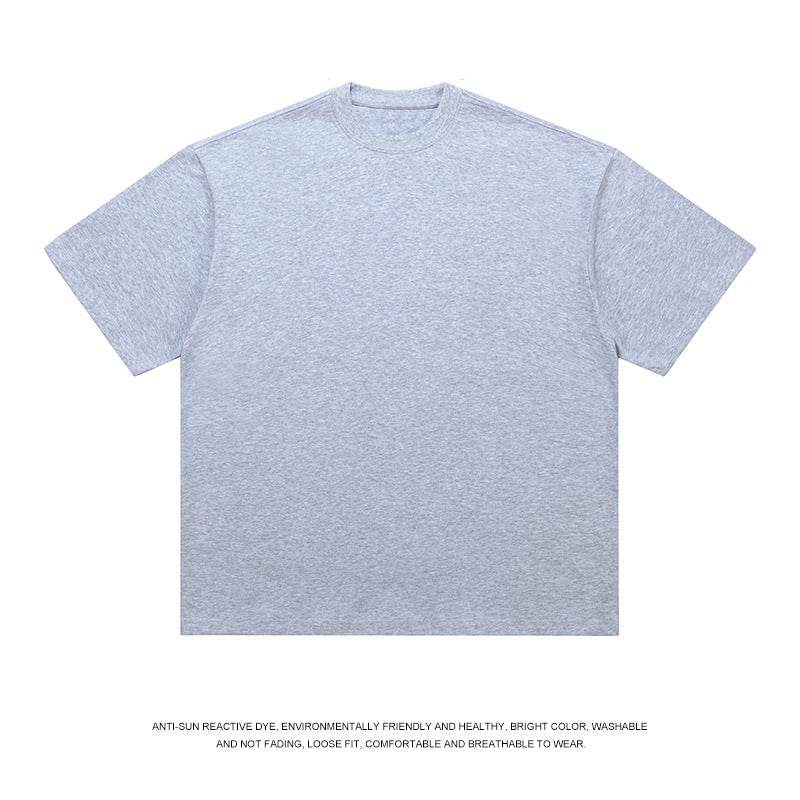 T-shirt Men's Loose Solid Color Bottoming Shirt Light Gray MuddyStock