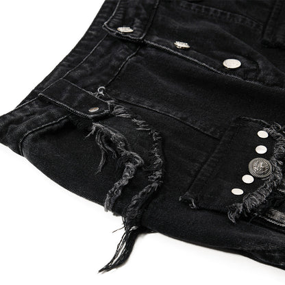 Cat whisker frayed distressed washed denim bell bottoms jeans for women | MuddyStock Originals