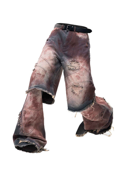 Faux Two-piece Denim Pants For Men