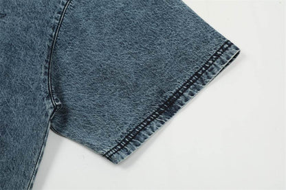 Fashion Patch Cat Beard Denim Coat For Men And Women MuddyStock