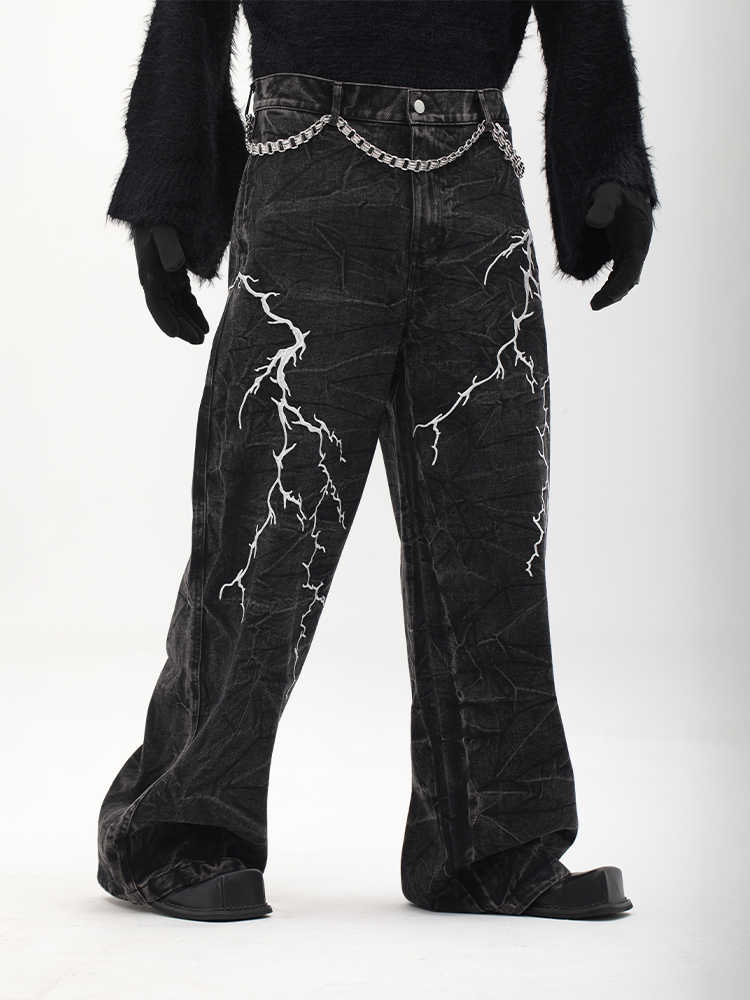 American-style Vintage Niche Washed Denim Jeans For Men