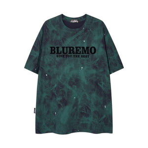 Batik Old Dirty Short-sleeved T-shirt For Men Green