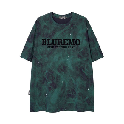 Batik Old Dirty Short-sleeved T-shirt For Men Green MuddyStock