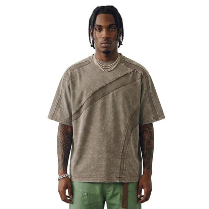 Worn-Out Washed Pure Cotton Short Sleeve T-Shirt For Men | MuddyStock Originals