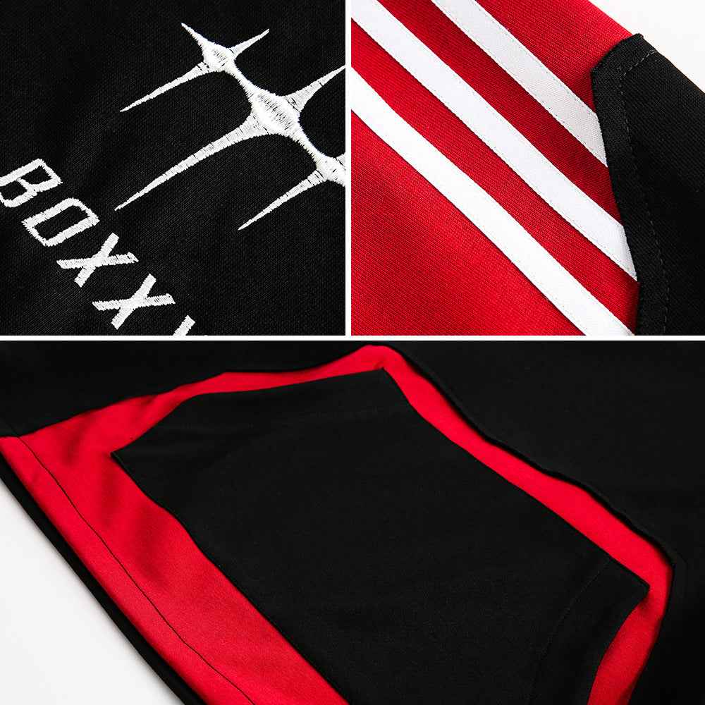 High Street Color Patchwork Hoodie For Men And Women MuddyStock