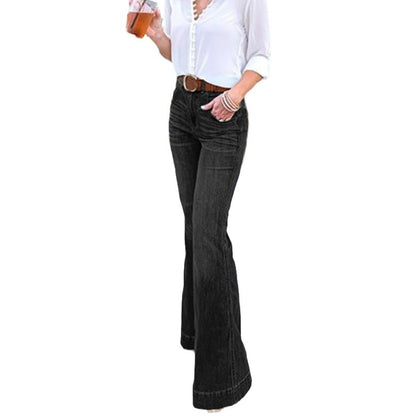 Stretch wide leg jeans for women