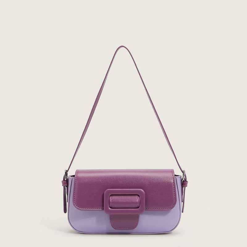 Niche French Underarm Shoulder Bag For Women Purple