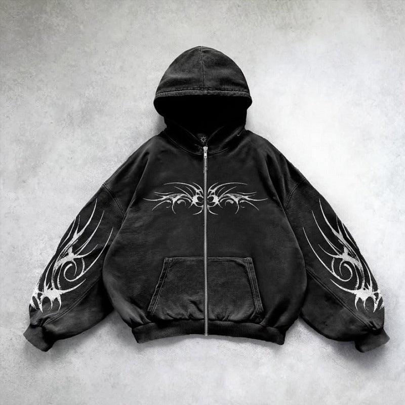 Gothic Punk Graphic Print Oversized Hoodie For Men And Women All Products