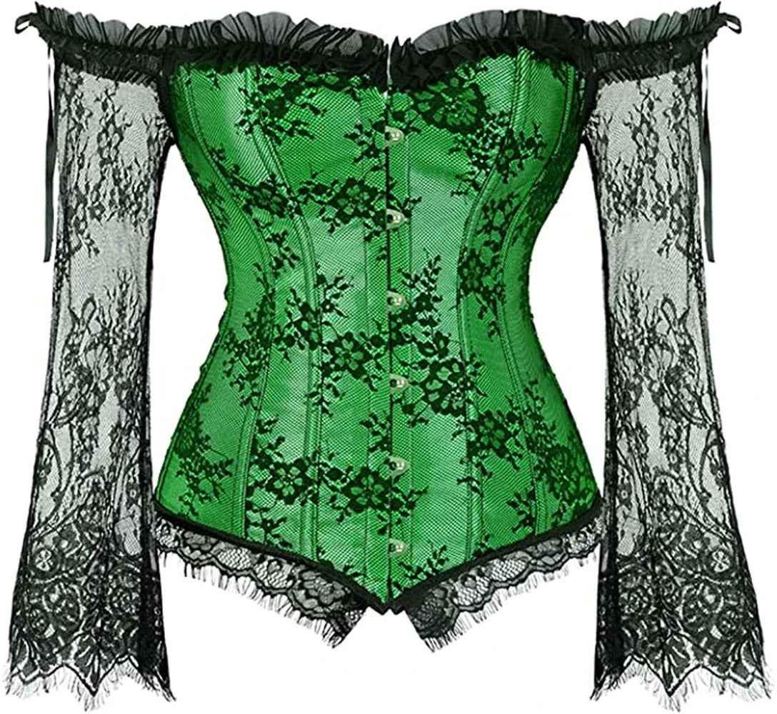 Women's Lace Long Sleeve Top Green MuddyStock
