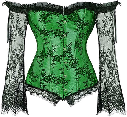 Women's Lace Long Sleeve Top Green MuddyStock