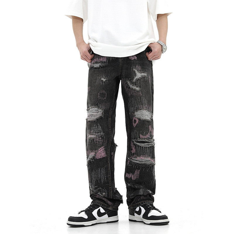 Men's Straight Jeans With Holes All Products