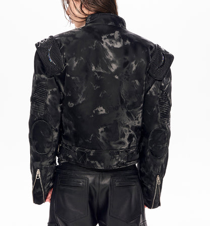 Punk Black Motorcycle Leather Jacket For Women All Products