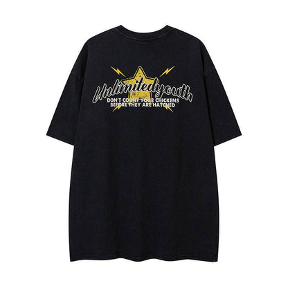 Retro Cartoon Pattern Car Short Sleeve For Men And Women MuddyStock