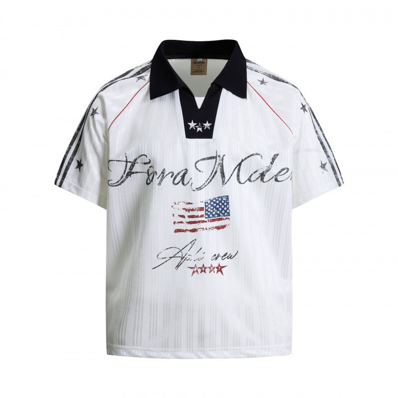 High-street Designer-style Short-sleeve T-shirt For Men White