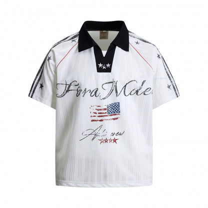 High-street Designer-style Short-sleeve T-shirt For Men White