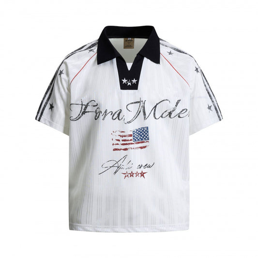 High-street Designer-style Short-sleeve T-shirt For Men White