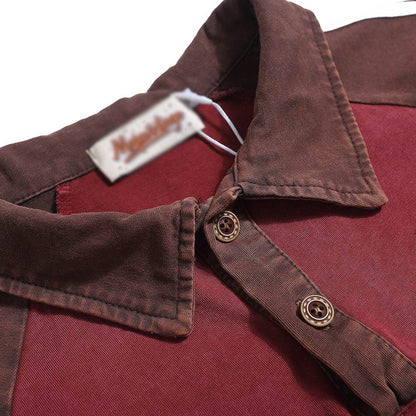 Retro Short Sleeve Loose Polo Shirt Men's Letters MuddyStock