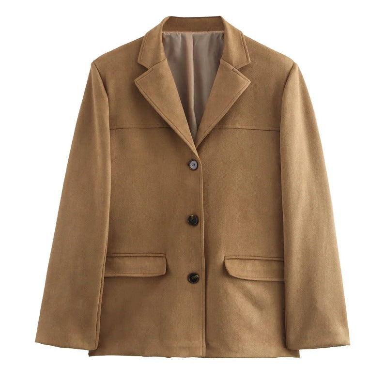 Retro suede coat for women | MuddyStock Originals Light brown MuddyStock