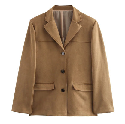 Retro suede coat for women | MuddyStock Originals Light brown MuddyStock