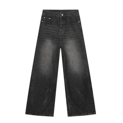 Men's Loose Straight-leg Denim Retro Tattered Jeans Wide Leg Pants MuddyStock