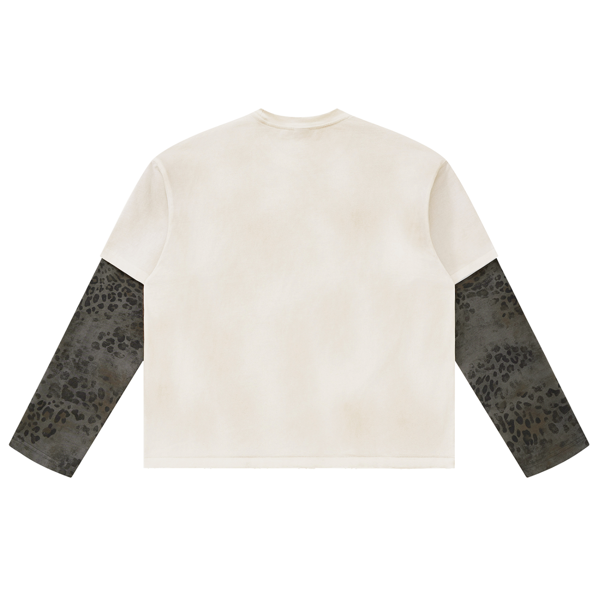 Vintage Wash Leopard Paneled Layer T-Shirt For Men | MuddyStock Originals
