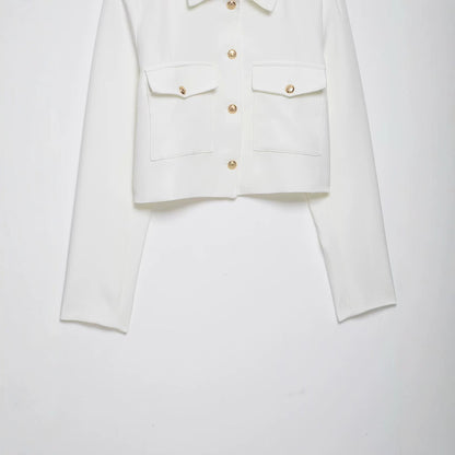Pocket jacket slimming women's casual lapel jacket