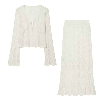 Elegant knitted long sleeved top + skirt set | MuddyStock Originals Set