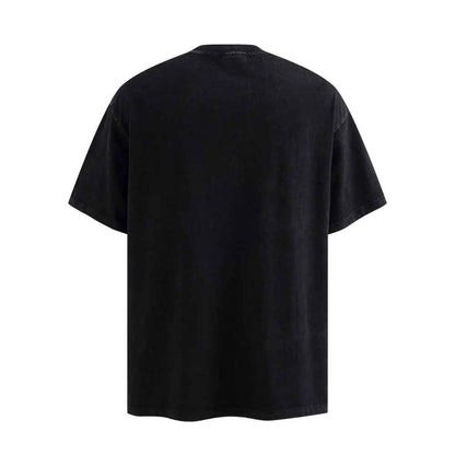 Shadow print distressed short sleeved t-shirt