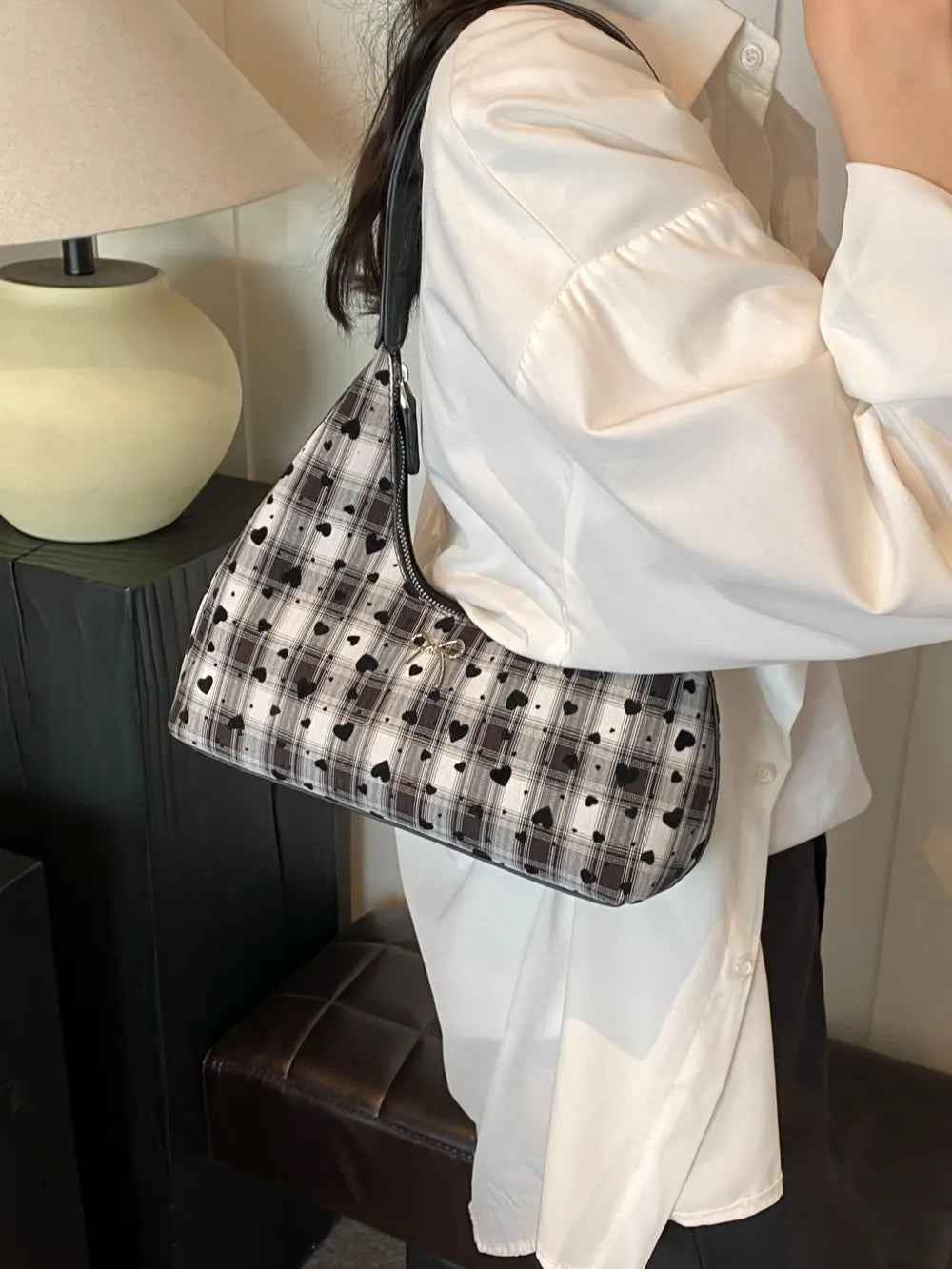 Moon Shape Shoulder Bag Black One Size