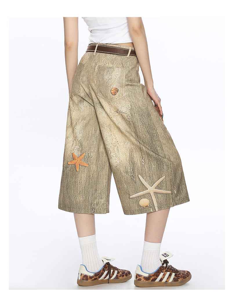 Women's American-style Retro Cropped Pants MuddyStock