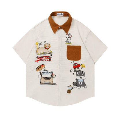 Vintage Puppy Waffle Shirt For Men | MuddyStock Originals Apricot