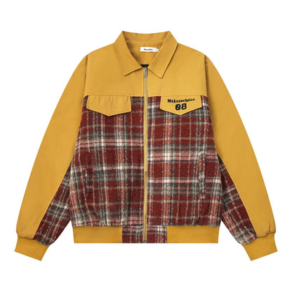 Checkered jacket for women | MuddyStock Originals Yellow