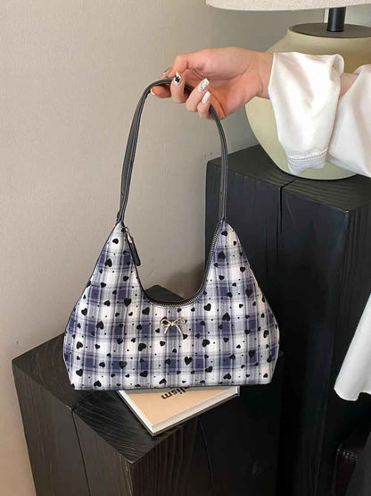 Moon Shape Shoulder Bag Dark Blue One Size