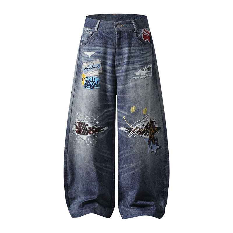 Embroidered Wide Leg Straight Leg Long Pants For Men And Women | MuddyStock Originals eprolo