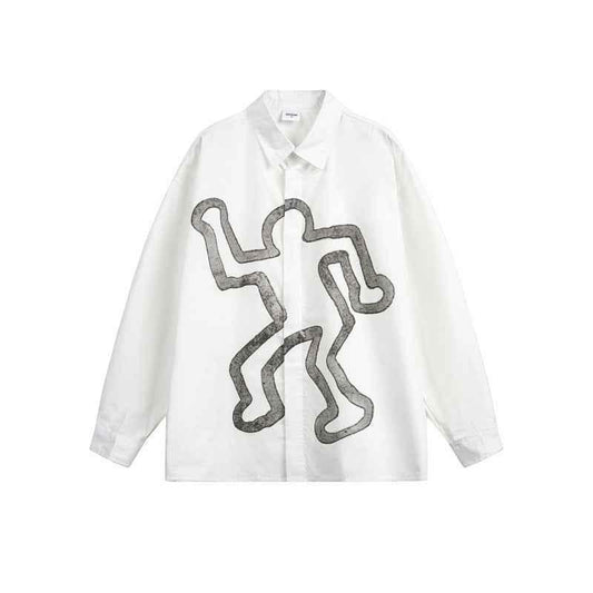 Abstract silhouette humanoid printed graffiti shirt for women | MuddyStock Originals