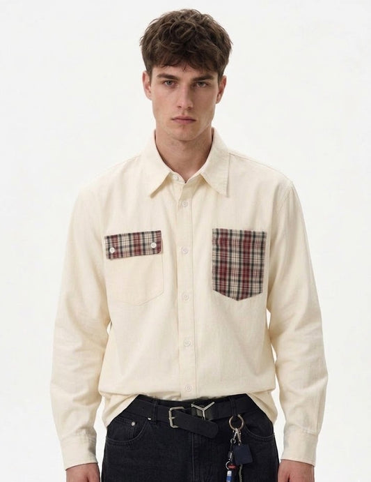 Color-block Pocket Design Long Sleeve Shirt For Men | MuddyStock Originals eprolo