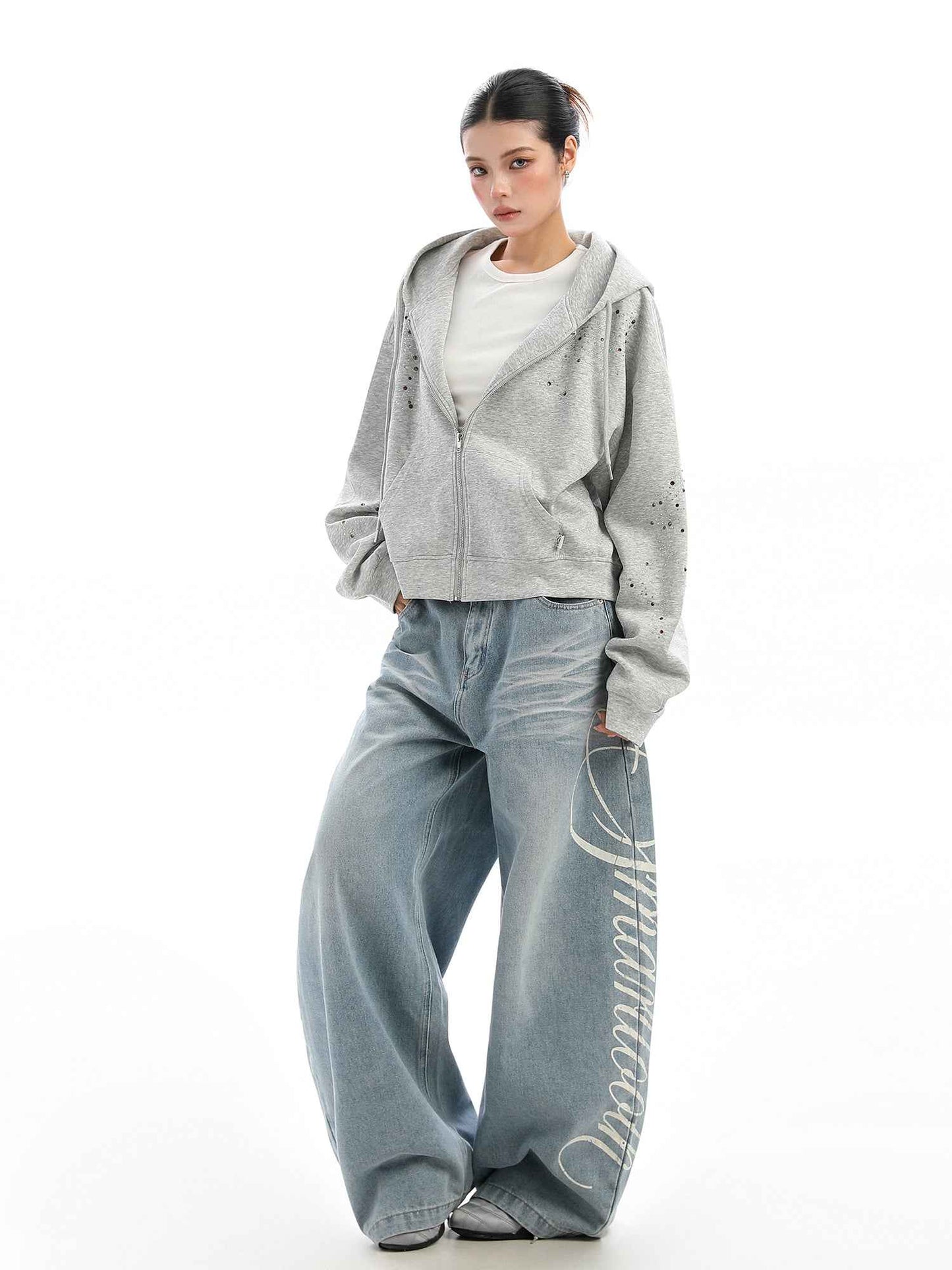 Starry Rhinestone Hoodie For Women MuddyStock