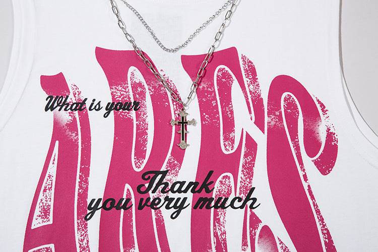 Letter Necklace Round Neck Vest For Men And Women MuddyStock