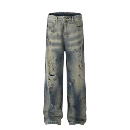 Distressed Dirty Ripped Jeans For Men MuddyStock
