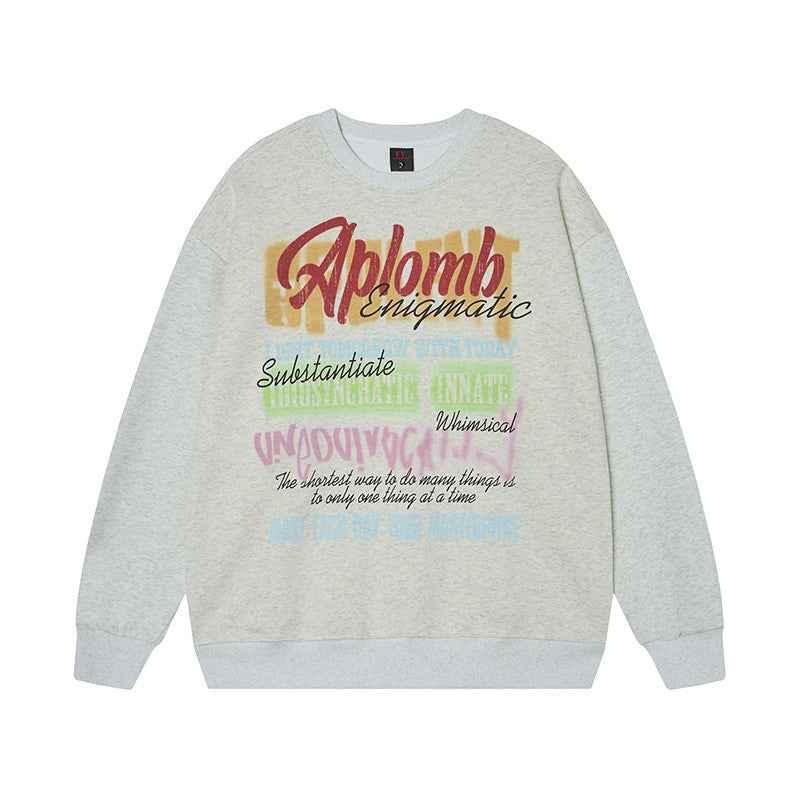 Letter Graffiti Crewneck Sweatshirt for Women | MuddyStock Originals Gray