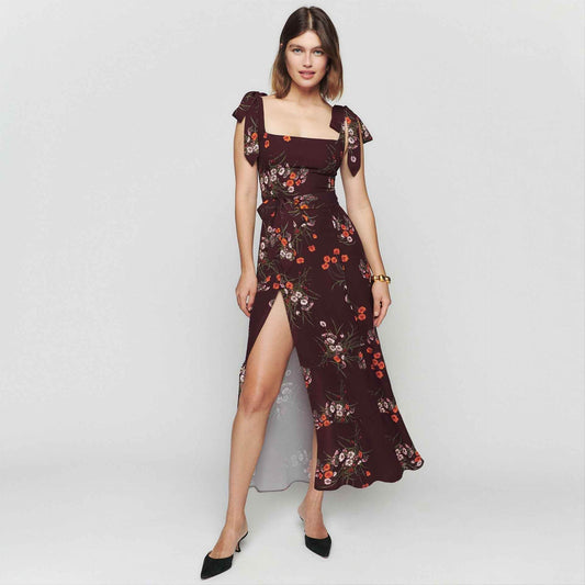 Spring And Summer New Women's Halter Straps Bustier Floral Dresses MuddyStock