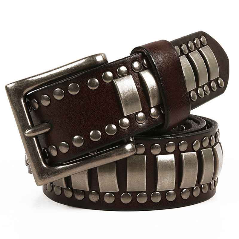 Rivet Head Men's Belt Brown
