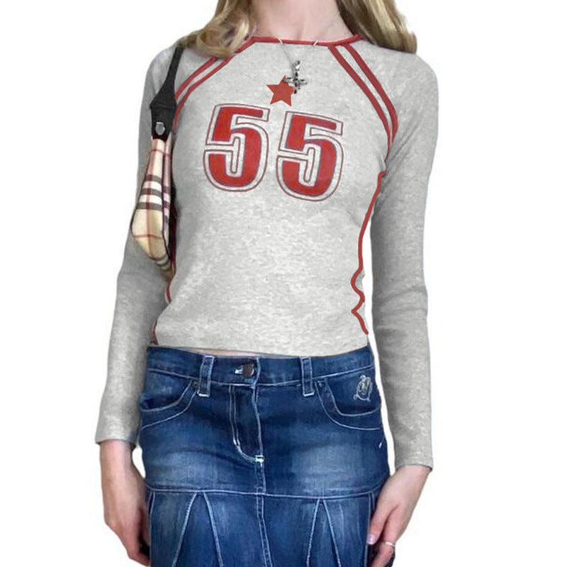 Women's Personalized Color Contrast Printed T-shirt MuddyStock