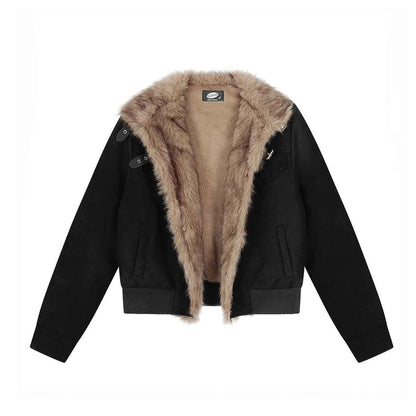 Warm and flannel cotton jacket short jacket for women | MuddyStock Originals