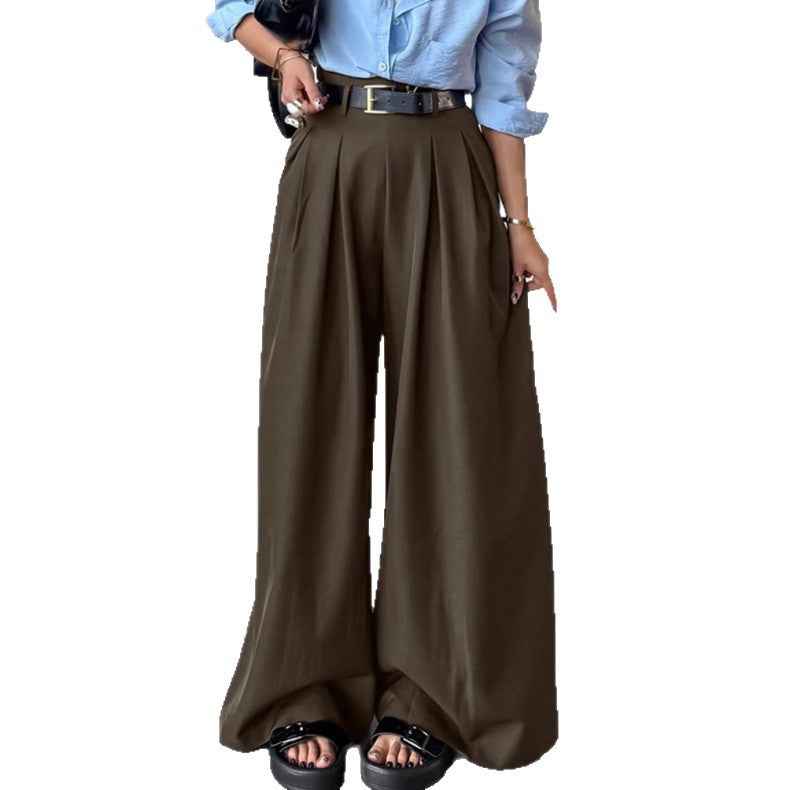 British style light luxury drape pleated suit fit casual pants for women | MuddyStock Originals MuddyStock