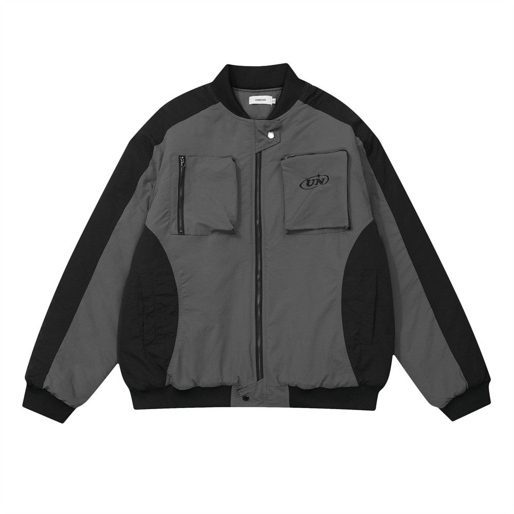 Baseball Cotton-padded Jacket Coat For Men Gray