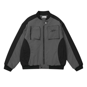 Baseball Cotton-padded Jacket Coat For Men Gray