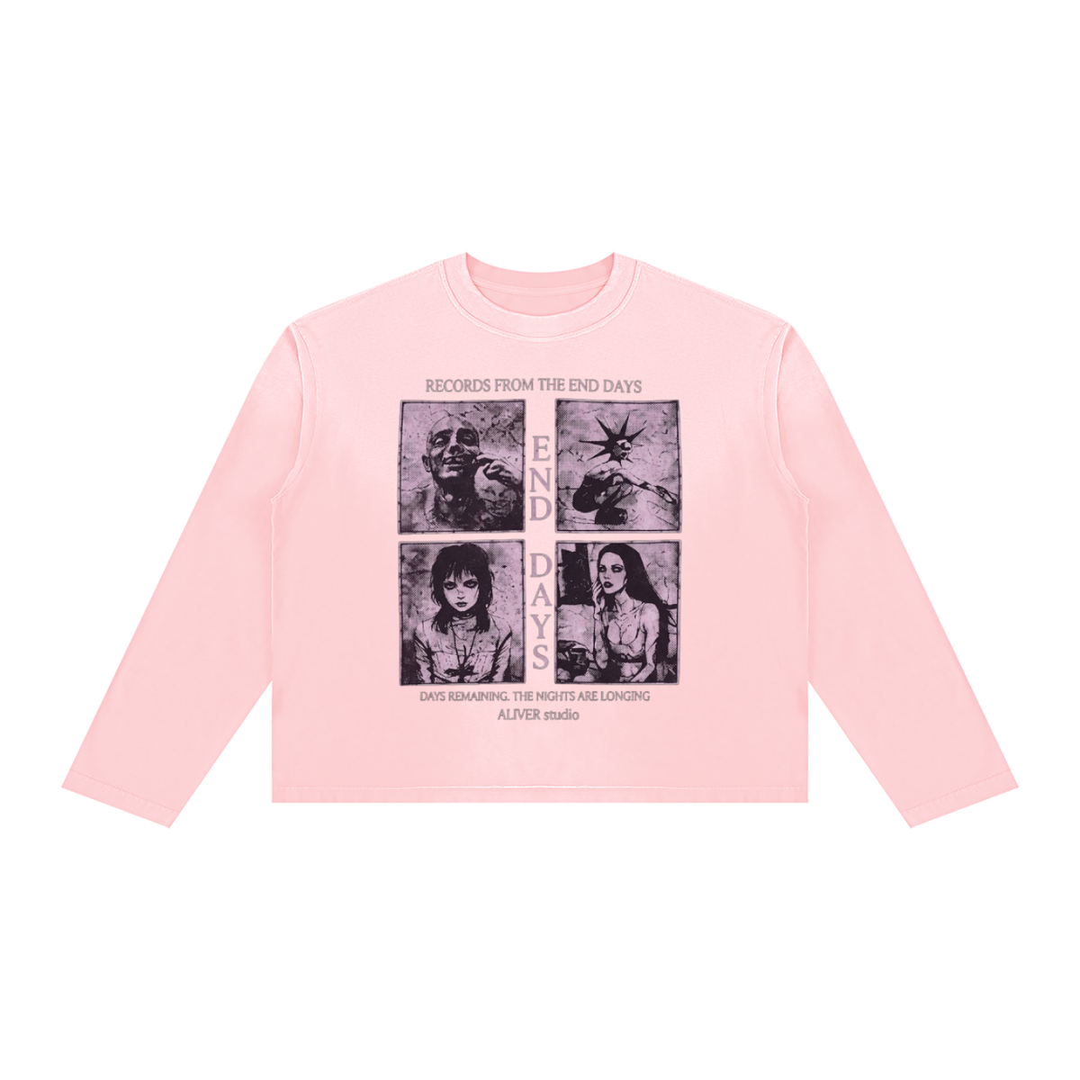 Sunfade Boxy Long Sleeve T-Shirt For Men | MuddyStock Originals Pink